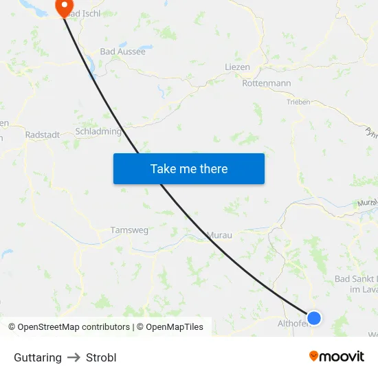 Guttaring to Strobl map