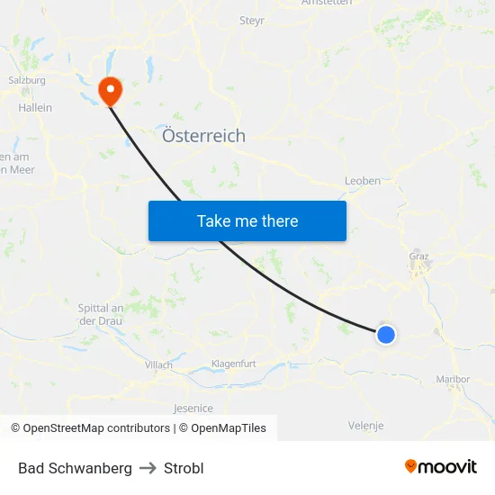 Bad Schwanberg to Strobl map