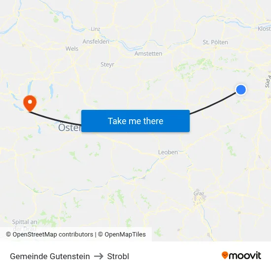 Gemeinde Gutenstein to Strobl map