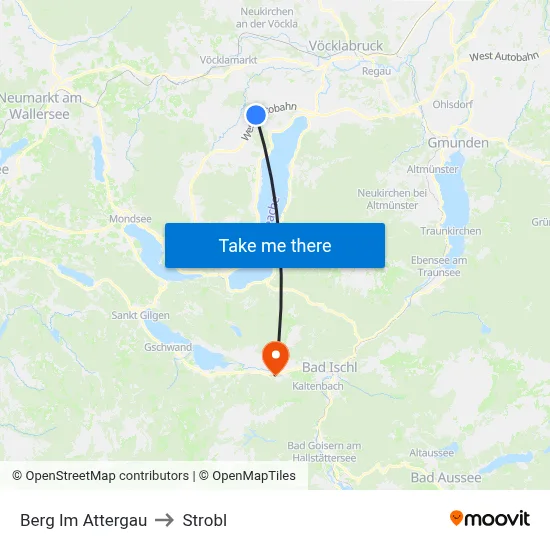 Berg Im Attergau to Strobl map