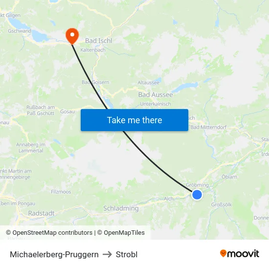 Michaelerberg-Pruggern to Strobl map
