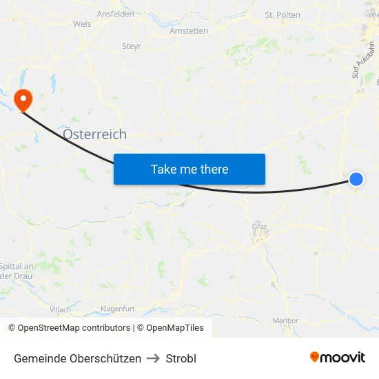 Gemeinde Oberschützen to Strobl map