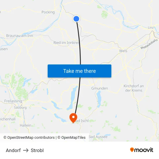 Andorf to Strobl map