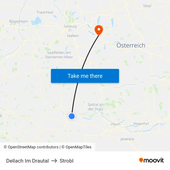 Dellach Im Drautal to Strobl map