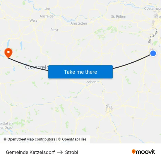 Gemeinde Katzelsdorf to Strobl map