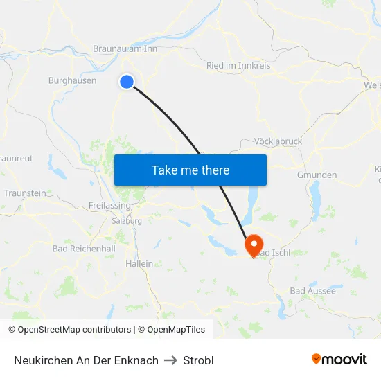 Neukirchen An Der Enknach to Strobl map