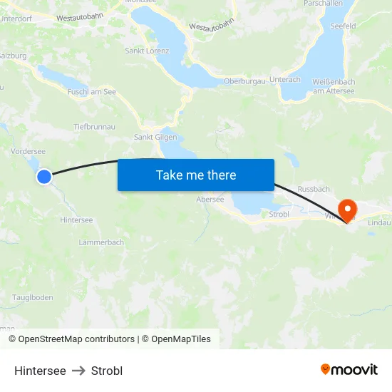 Hintersee to Strobl map