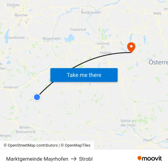 Marktgemeinde Mayrhofen to Strobl map