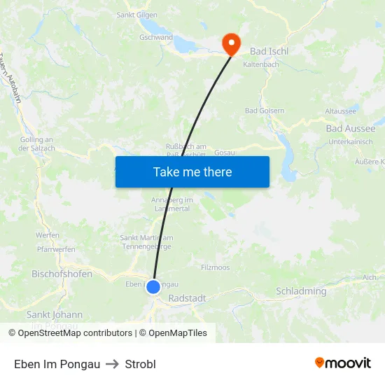 Eben Im Pongau to Strobl map