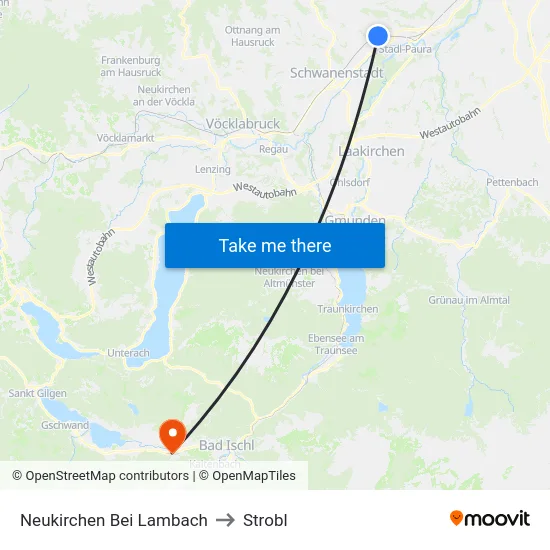 Neukirchen Bei Lambach to Strobl map