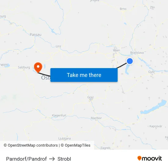 Parndorf/Pandrof to Strobl map