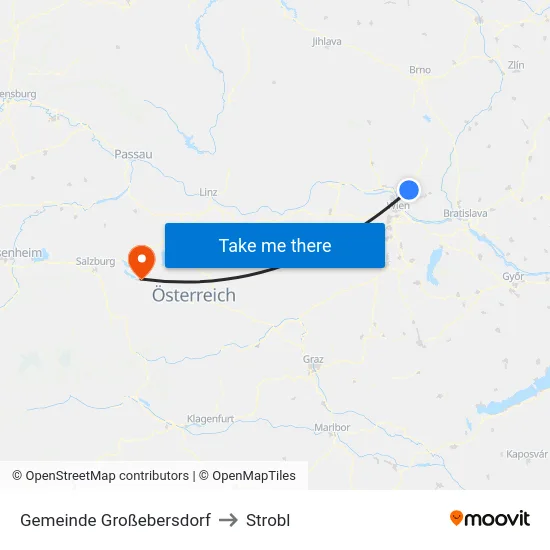 Gemeinde Großebersdorf to Strobl map