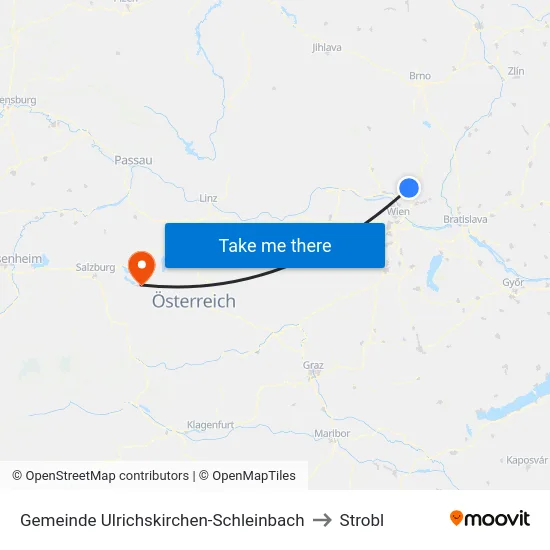 Gemeinde Ulrichskirchen-Schleinbach to Strobl map