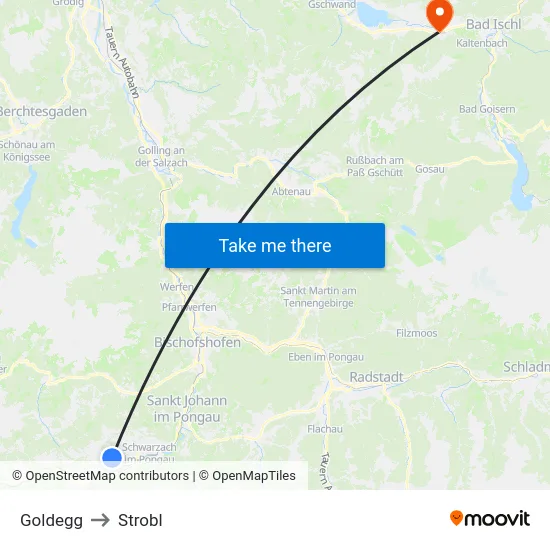 Goldegg to Strobl map