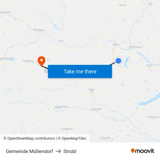 Gemeinde Müllendorf to Strobl map