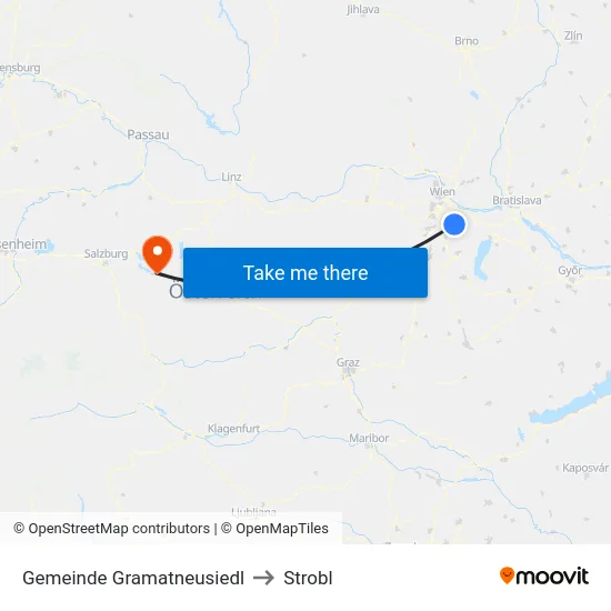 Gemeinde Gramatneusiedl to Strobl map