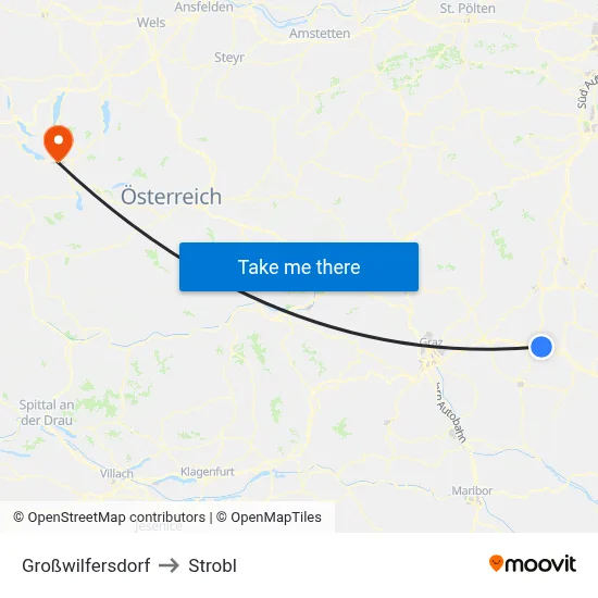 Großwilfersdorf to Strobl map