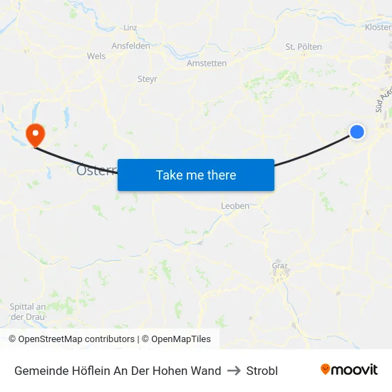 Gemeinde Höflein An Der Hohen Wand to Strobl map