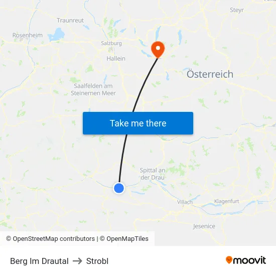 Berg Im Drautal to Strobl map