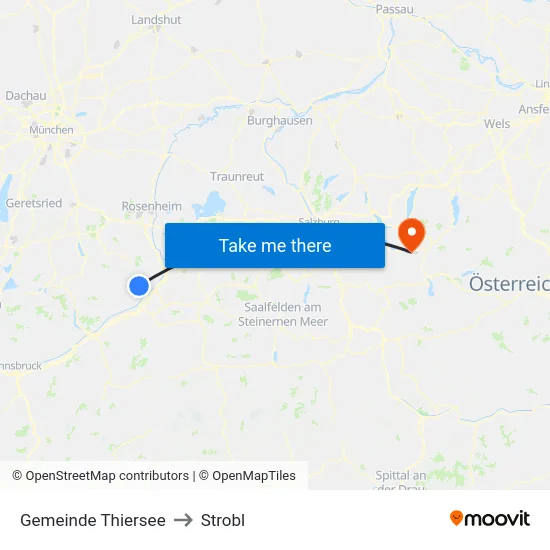 Gemeinde Thiersee to Strobl map