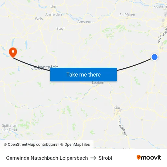 Gemeinde Natschbach-Loipersbach to Strobl map