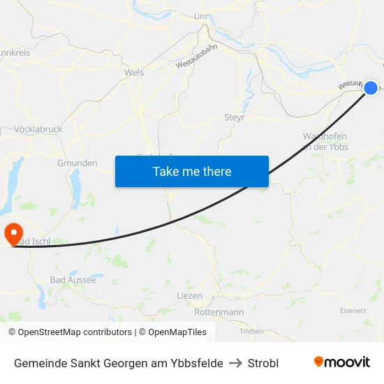 Gemeinde Sankt Georgen am Ybbsfelde to Strobl map