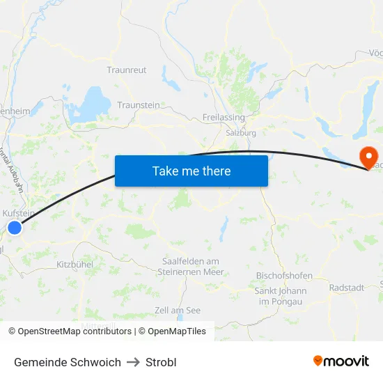 Gemeinde Schwoich to Strobl map