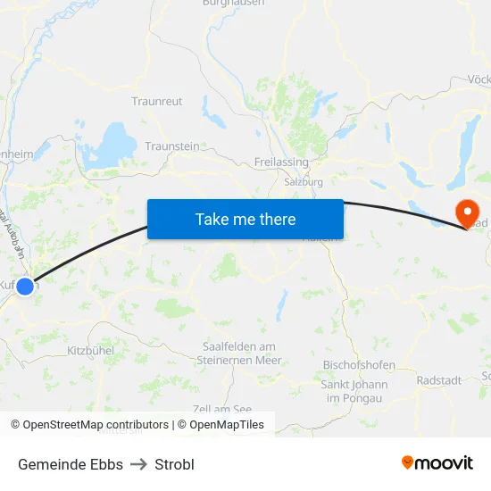 Gemeinde Ebbs to Strobl map