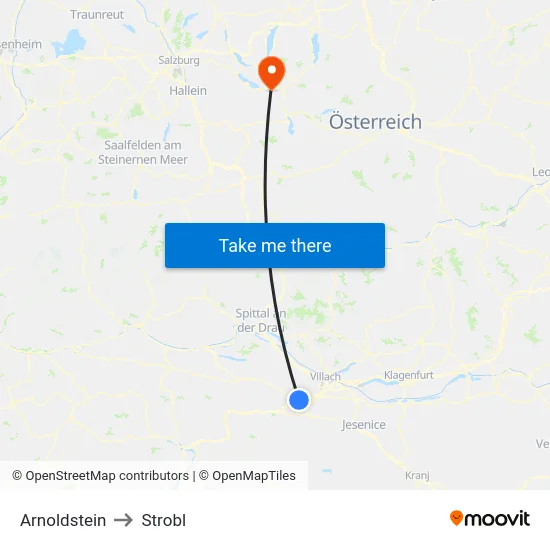 Arnoldstein to Strobl map