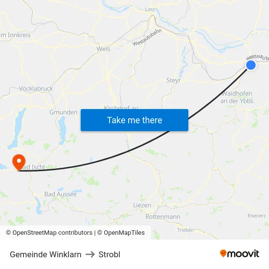 Gemeinde Winklarn to Strobl map