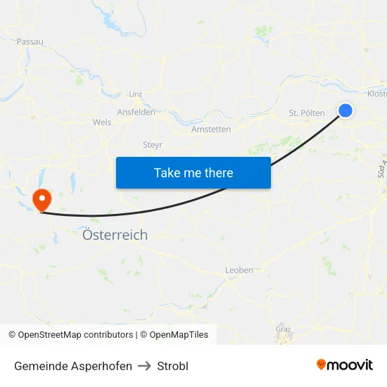Gemeinde Asperhofen to Strobl map
