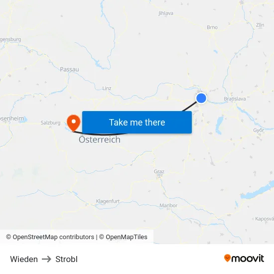 Wieden to Strobl map