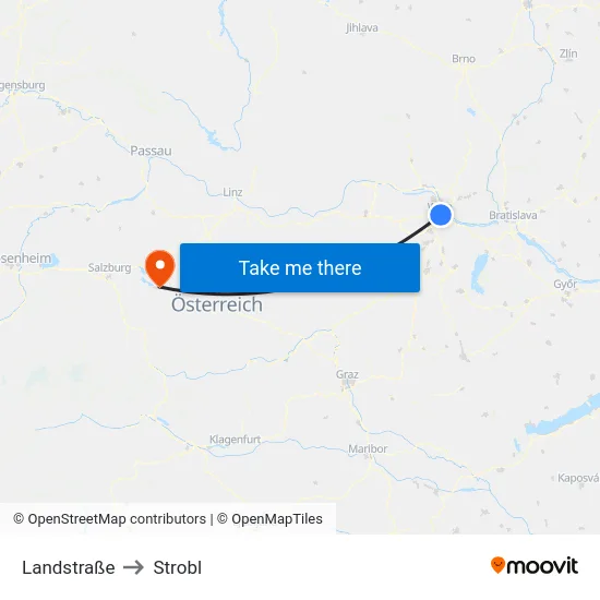 Landstraße to Strobl map