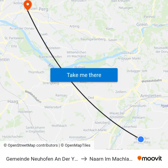Gemeinde Neuhofen An Der Ybbs to Naarn Im Machlande map