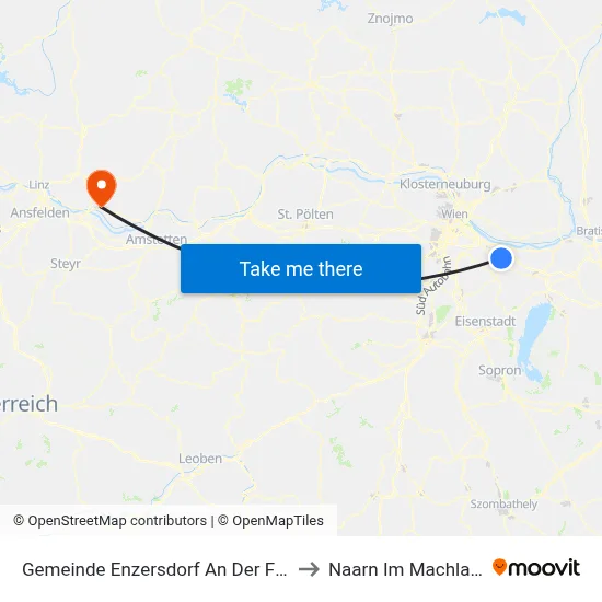 Gemeinde Enzersdorf An Der Fischa to Naarn Im Machlande map