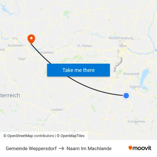 Gemeinde Weppersdorf to Naarn Im Machlande map