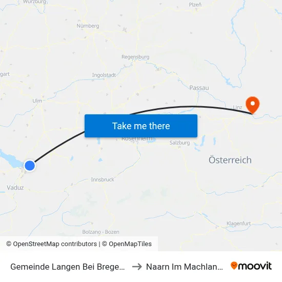 Gemeinde Langen Bei Bregenz to Naarn Im Machlande map