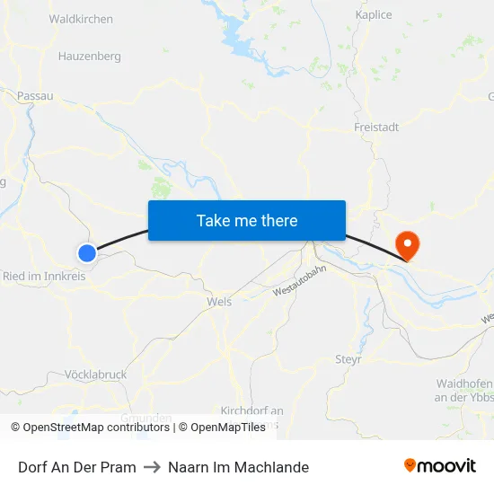 Dorf An Der Pram to Naarn Im Machlande map