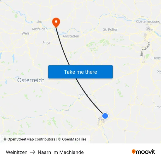 Weinitzen to Naarn Im Machlande map