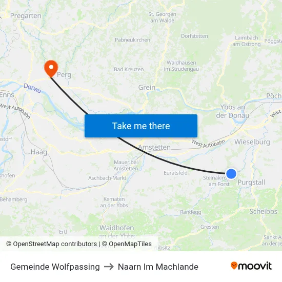 Gemeinde Wolfpassing to Naarn Im Machlande map