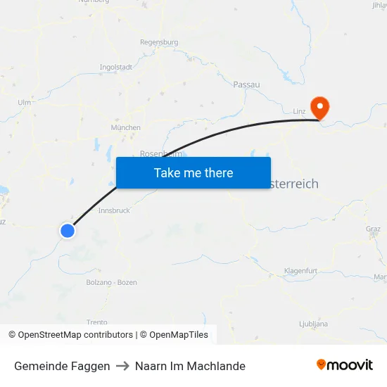Gemeinde Faggen to Naarn Im Machlande map