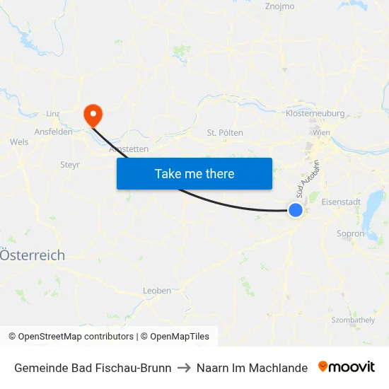 Gemeinde Bad Fischau-Brunn to Naarn Im Machlande map
