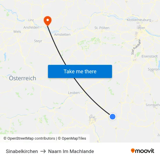 Sinabelkirchen to Naarn Im Machlande map