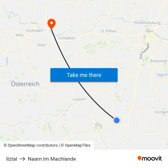 Ilztal to Naarn Im Machlande map