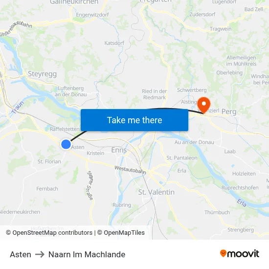 Asten to Naarn Im Machlande map