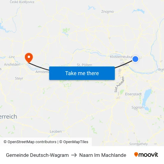 Gemeinde Deutsch-Wagram to Naarn Im Machlande map