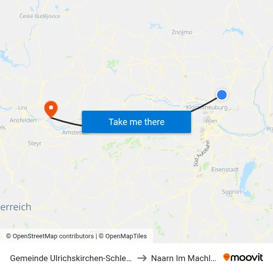 Gemeinde Ulrichskirchen-Schleinbach to Naarn Im Machlande map