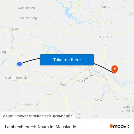 Lambrechten to Naarn Im Machlande map