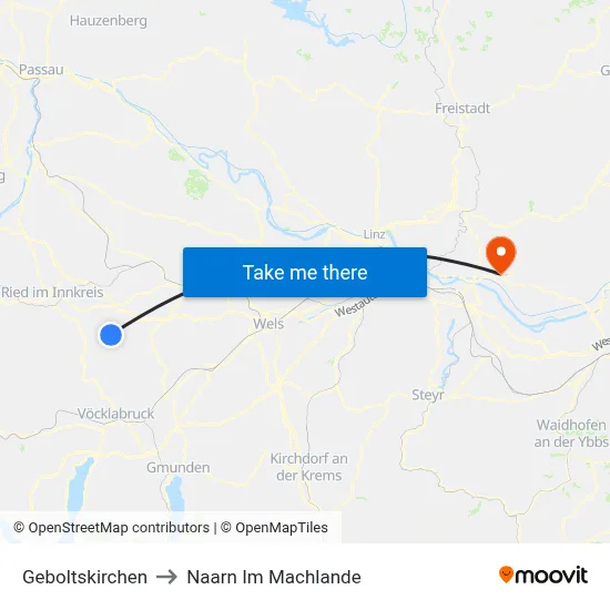 Geboltskirchen to Naarn Im Machlande map