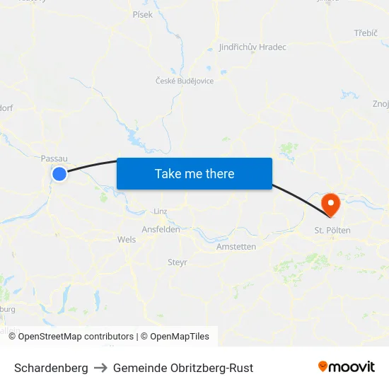 Schardenberg to Gemeinde Obritzberg-Rust map